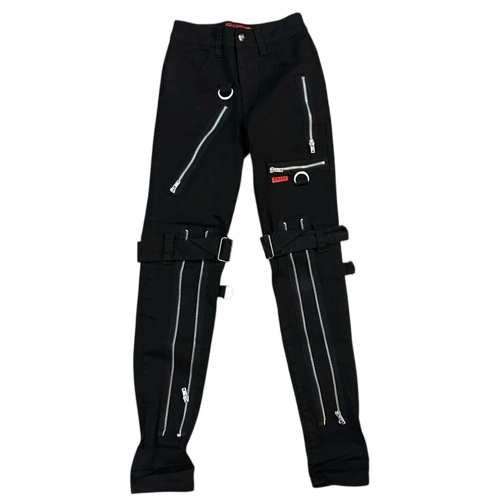 Tripp NYC Slim Bondage Pants Size 25/1 Black Goth Vampire Scene Rocker Indie